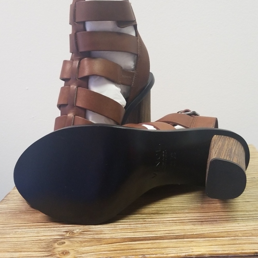 VINCE Nicolette Strappy Leather Sandal, Saddle - Picture 4 of 5
